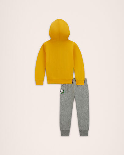 Ensemble pull-over hoodie Dino Friends Gris fonc&eacute; chin&eacute;, Back View