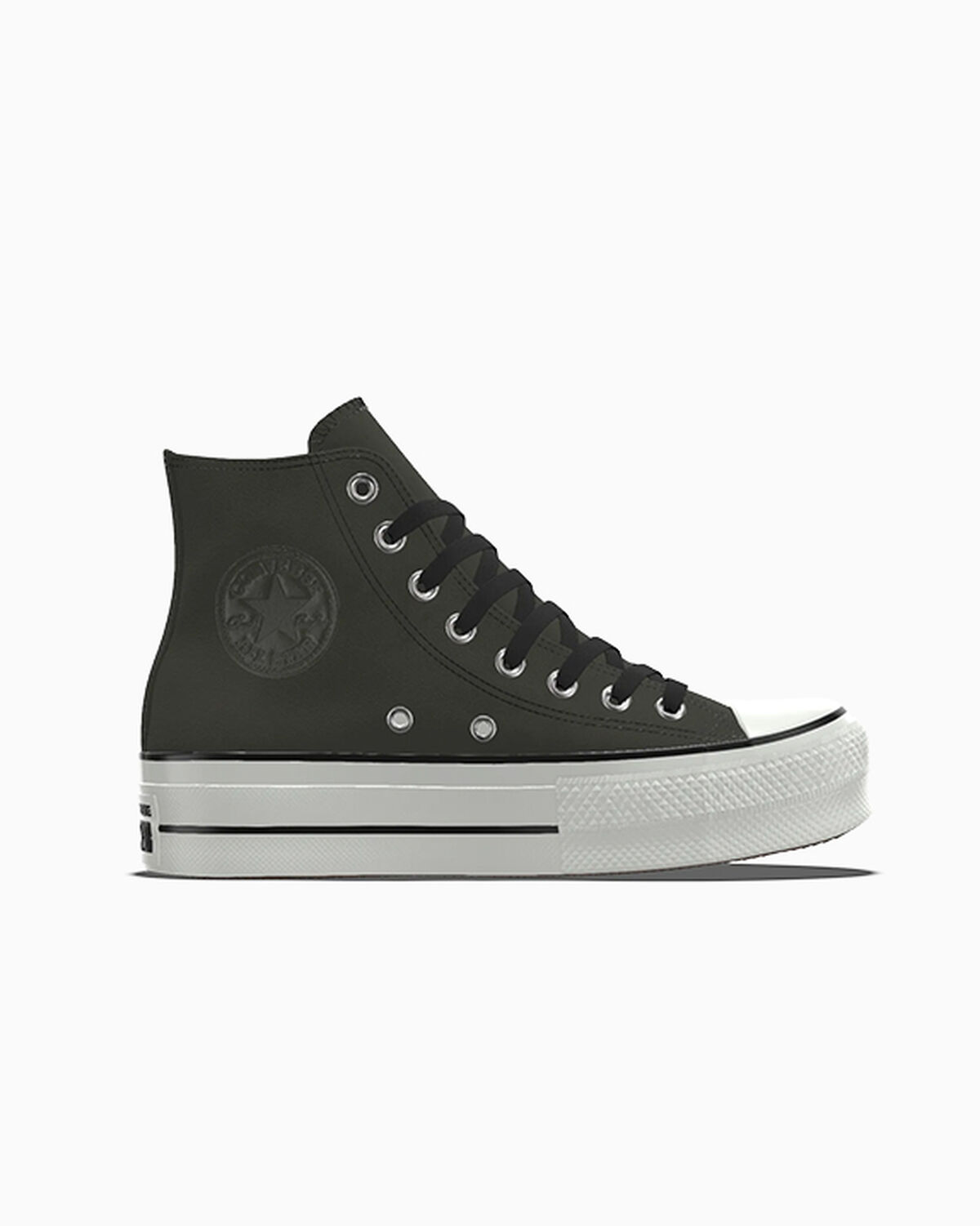 Custom Chuck Taylor All Star Lift Platform Leather By You Black - 173157CFA25_utility