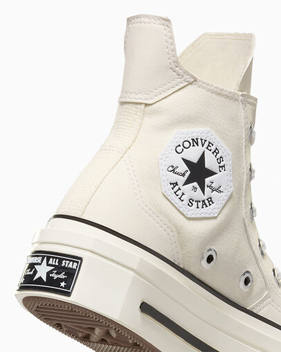 Chuck 70 De Luxe Squared Garza/Negro/Garza, Detail Angle View