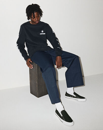 Chuck Taylor All Star Malden Slip-On Black/White/Black, On Foot Shot 1