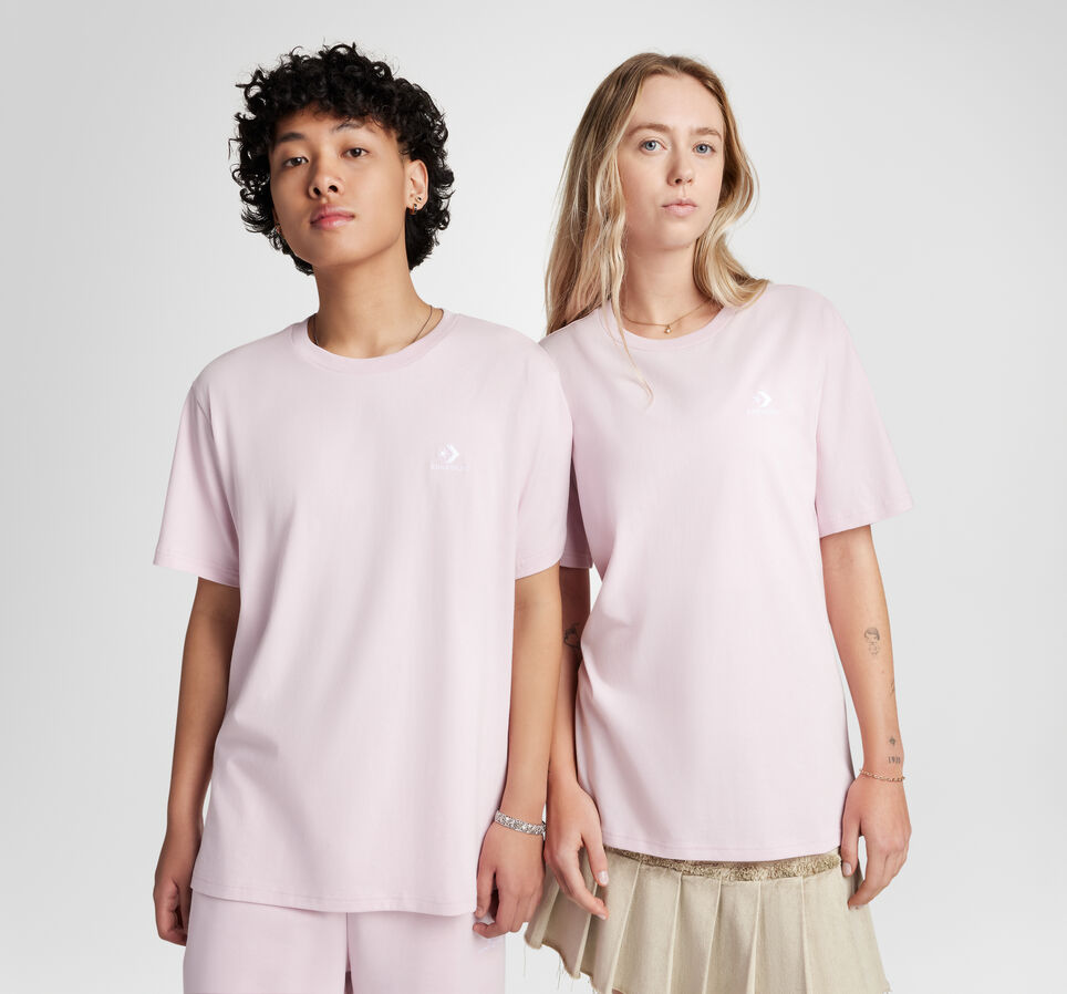 Converse Go-To Embroidered Star Chevron Standard-Fit T-Shirt Summit Pink