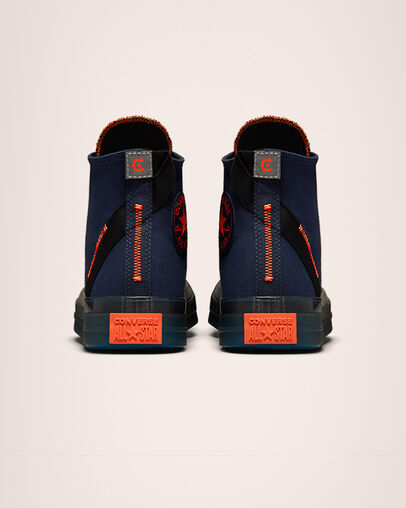 Chuck Taylor All Star CX Canvas and Polyester Midnight Navy/Black/Wild Mango, Heel View