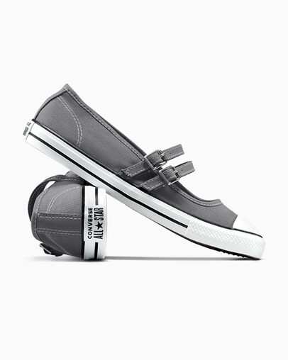 Chuck Taylor All Star Dainty Mary Jane Slip-On Sharkskin/White/Natural Ivory, Detail Angle View