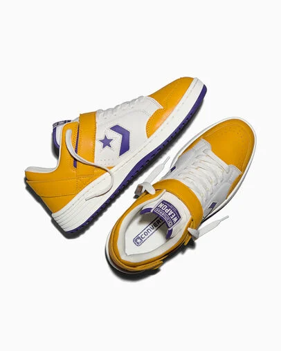 Converse x Engineered Garments Weapon Vintage White/Yellow, Angled View