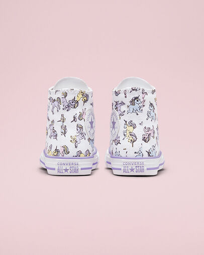 Chuck Taylor All Star Unicorns White/Moonstone Violet, Heel View