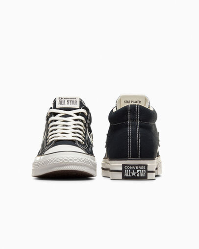 Star Player 76 Black/Vintage White/Egret, Heel View
