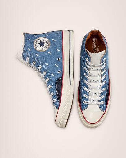 Chuck 70 Indigo Boro Blue/Egret/Midnight Navy, Top and Side View