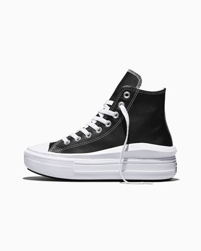 Chuck Taylor All Star Move Platform Foundational Leather Negro/Blanco/Blanco, Inner Side View