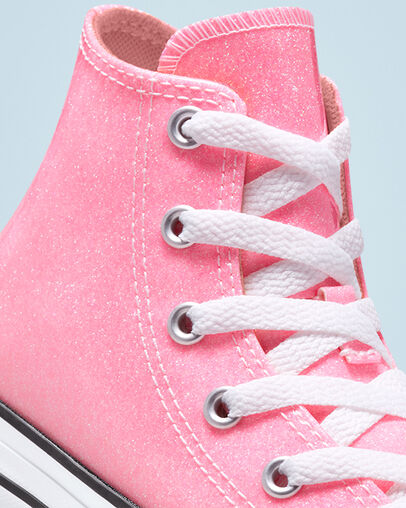 Chuck Taylor All Star Glitter Pink/Bleached Coral/White, Detail Angle View