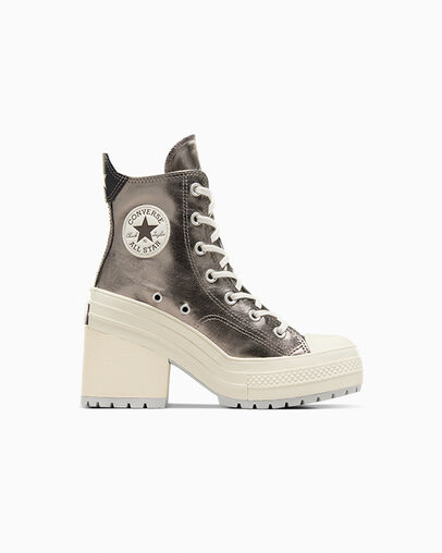 Chuck 70 De Luxe Heel Metallic Metallic Gunmetal, Outer Side View