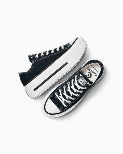 Chuck Taylor All Star Lift Double Stack Platform Canvas Negro/Blanco/Negro, Angled View