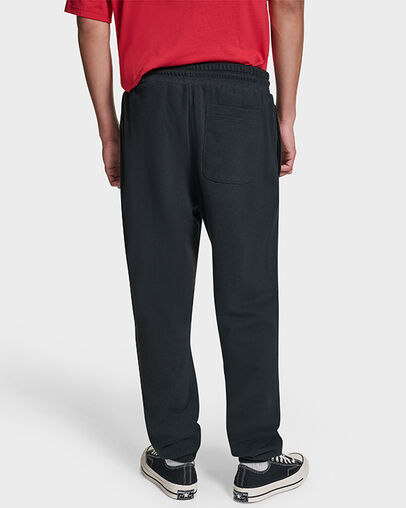 Embroidered Star Chevron Standard-Fit Pants Black, Back View