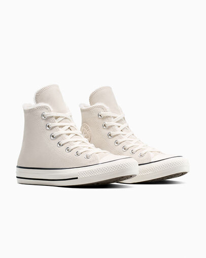 Chuck Taylor All Star Cozy Suede Light Dune/Egret/Egret, Top and Side View