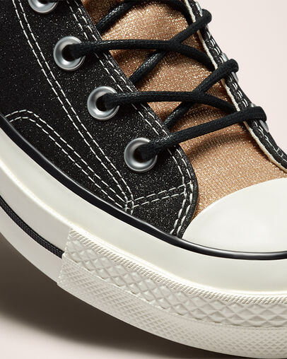 Chuck 70 Authentic Glam Noir/Or/Aigrette, Detail Angle View