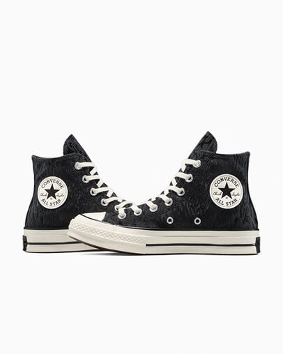 Chuck 70 Satin Leopard Black/Egret/Total Eclipse, Detail Angle View