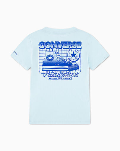 Retro Athletics Short Relaxed Sleeve T-Shirt Rained Out Blue, Back View