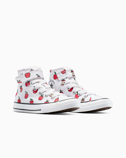 Chuck Taylor All Star Easy-On Allover Apples White/Red/Black, Top and Side View