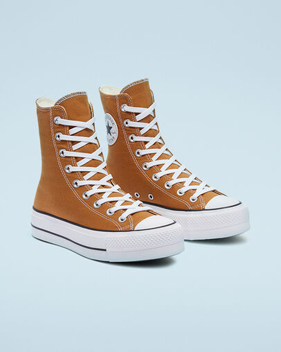 Chuck Taylor All Star Lift Extra High Platform Dark Soba/White/Black, Angled View