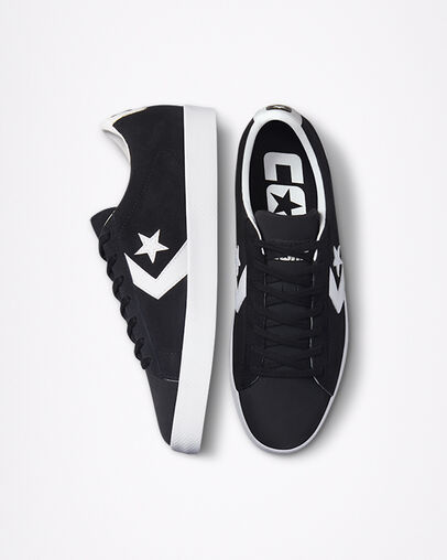 Converse CONS Pro Leather Vulcanized Pro Black/White/White, Top and Side View