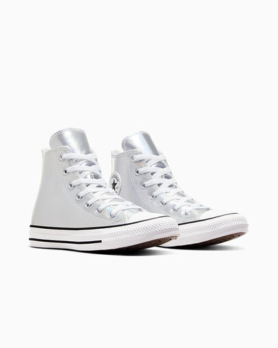 Chuck Taylor All Star Metallic Silber/Wei&szlig;/Silber, Top and Side View