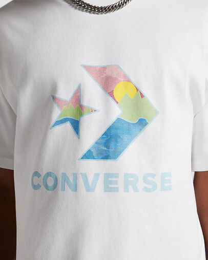 Star Chevron Landscape T-Shirt White, Detail View