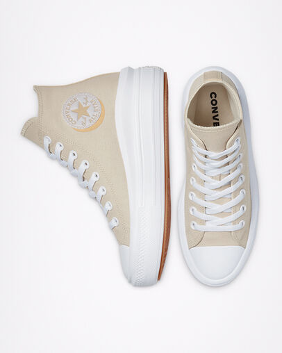 Mono Pastels Chuck Taylor All Star Move Farro/Blanco/S&eacute;samo, Top and Side View