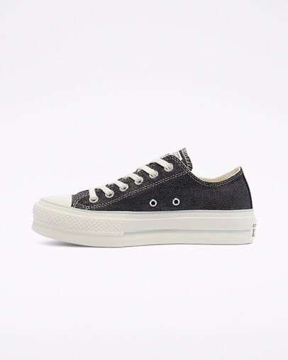 Chuck Taylor All Star Lift Platform Metallic Denim Black/Egret/Silver, Inner Side View