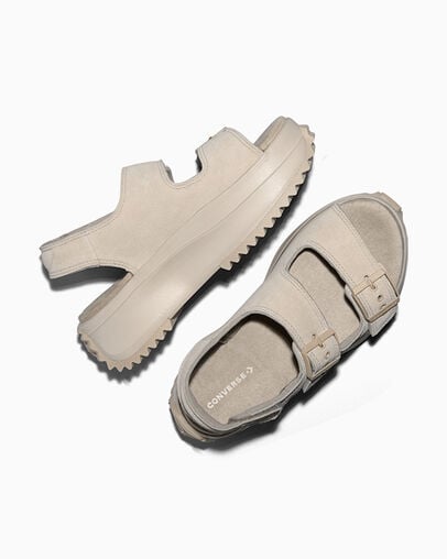 Run Star Sandal Platform Suede Papyrus/Papyrus/Papyrus, Angled View