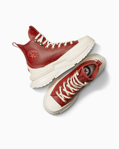 Run Star Legacy CX Platform Leather Rojo ritual/Marfil natural, Angled View