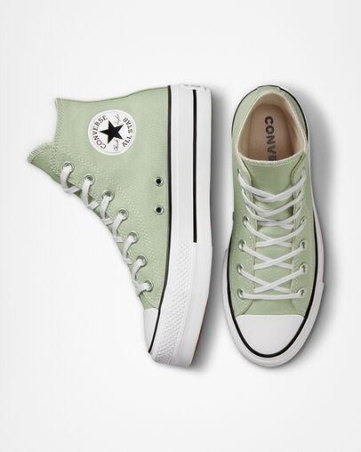 light green platform converse