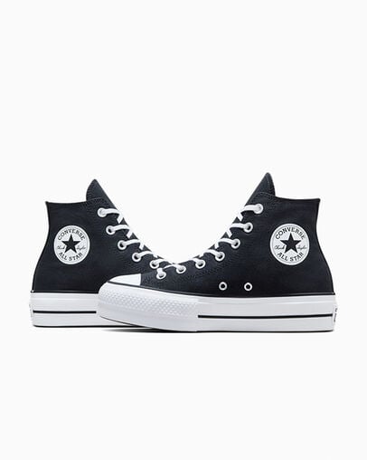 Chuck Taylor All Star Platform Zwart/Wit/Wit, Detail Angle View