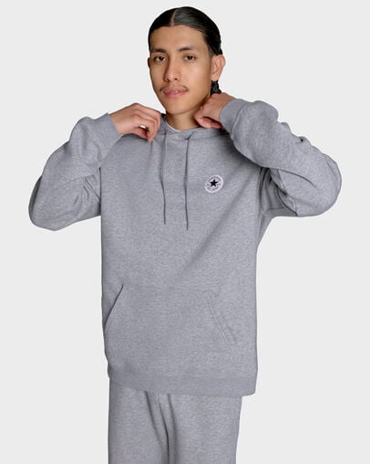 Chuck Taylor All Star Patch Hoodie Vintage Grey Heather, Full Body View
