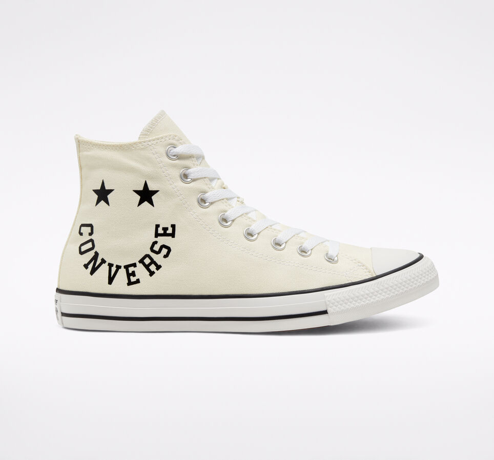 Cheerful Chuck Taylor All Star High Top Egret/Black/White