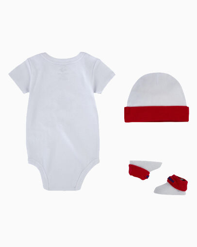 3-Piece Chuck Taylor Bodysuit Set Rojo Converse/Blanco, 3/4 View