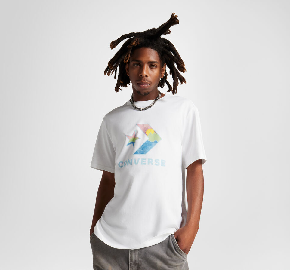 Star Chevron Landscape T-Shirt White
