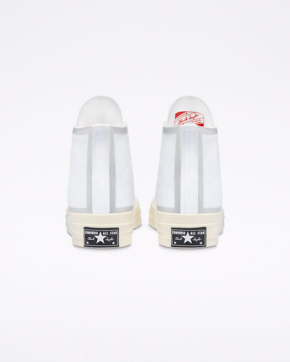 Chuck 70 Metallic Seam White/Egret/Black, Heel View