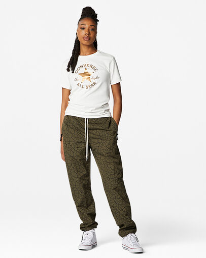 Metallic Chuck Taylor Patch Classic Fit T-Shirt Egret, Full Body View