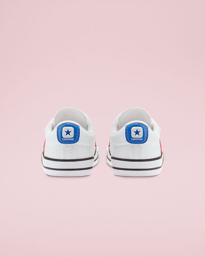 Star Player Easy-On Varsity Canvas White/University Red/Blue, Heel View