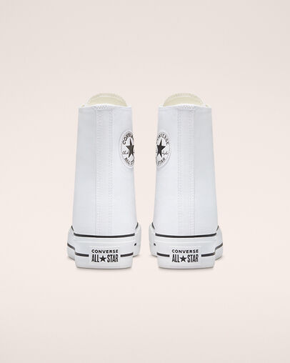 Chuck Taylor All Star Lift Extra High Platform White/White/White, Heel View