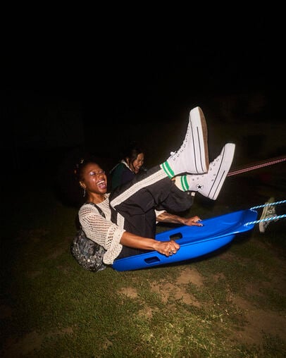 Chuck Taylor All Star Platform Leather Wit/Zwart/Wit, Detail Angle View