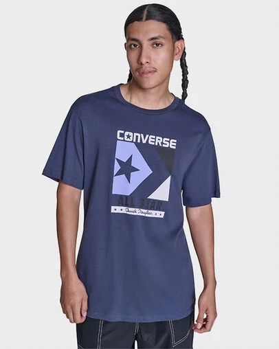Timeless Boxed Chevron T-Shirt Converse Navy, Front View