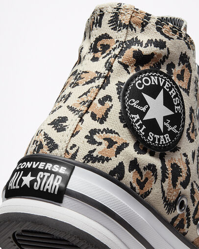 Chuck Taylor All Star Lift Platform Jungle Cats Driftwood/Black/White, Detail Angle View