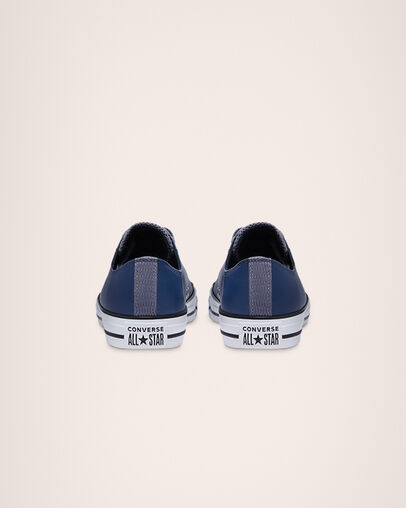 Chuck Taylor All Star Leather Midnight Navy/Light Carbon, Heel View