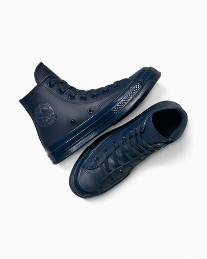 Chuck 70 Leather Obsidian/Black/Obsidian, Angled View