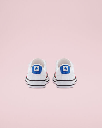 Varsity Canvas Easy-On Star Player Blanco/Rojo universitario/Azul, Heel View