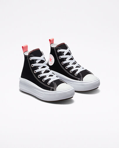 Chuck Taylor All Star Move Platform Nero/Sale rosa/Bianco, Angled View