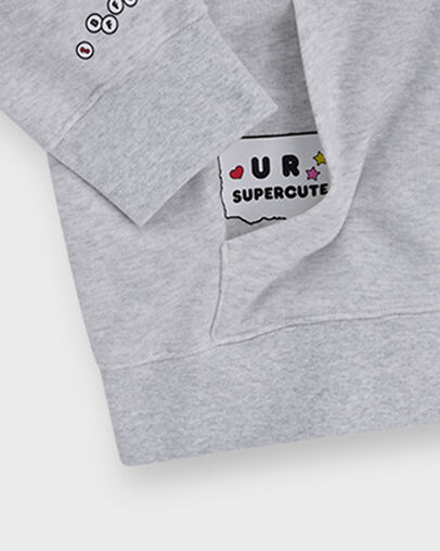 Converse x Hello Kitty And Friends Full Zip Hoodie Light Grey Heather, Detail View