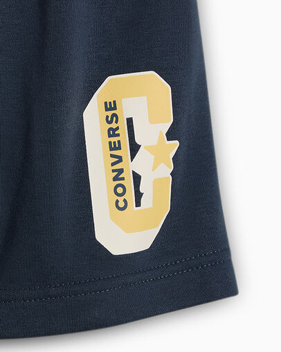 Retro Remix T-Shirt and Shorts Set Converse Navy, Detail View