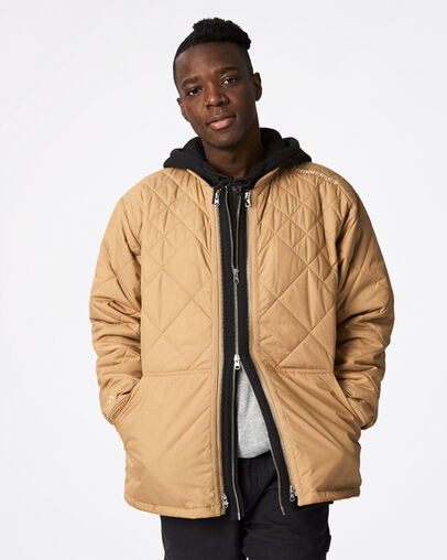 Sudadera con capucha con cremallera completa Utility Fleece Negro Converse, Detail View