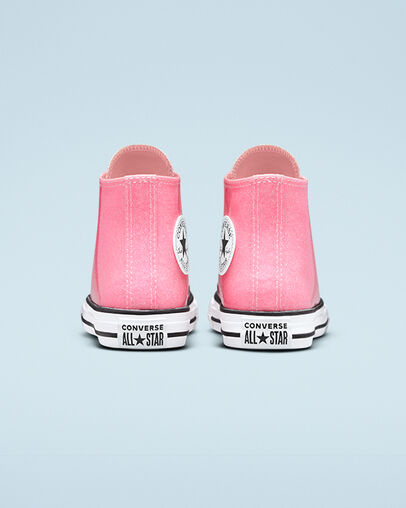Chuck Taylor All Star Glitter Pink/Bleached Coral/White, Heel View